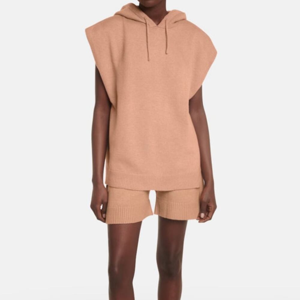 The Frankie Shop Juno Wool Knit Shorts in Terra Cotta Sz Small S